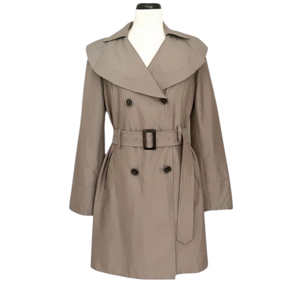 Anne Klein Belted Double Breasted Trench Coat